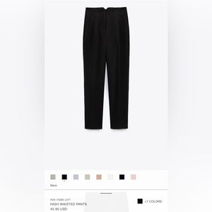 Zara black high waisted pants. Size L